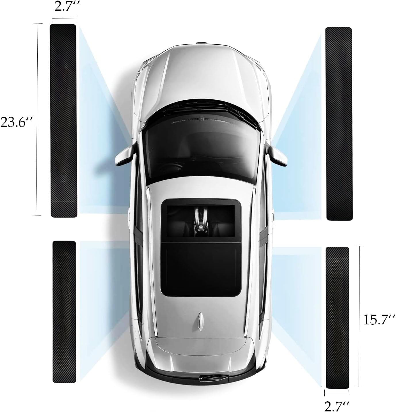 4Pcs Carbon Fiber Car Door Sill Plate Protectors Stickers Compatible with RAV 4 2009-2026 Front/Rear Door Entry Guard Car Accessories (4 White)