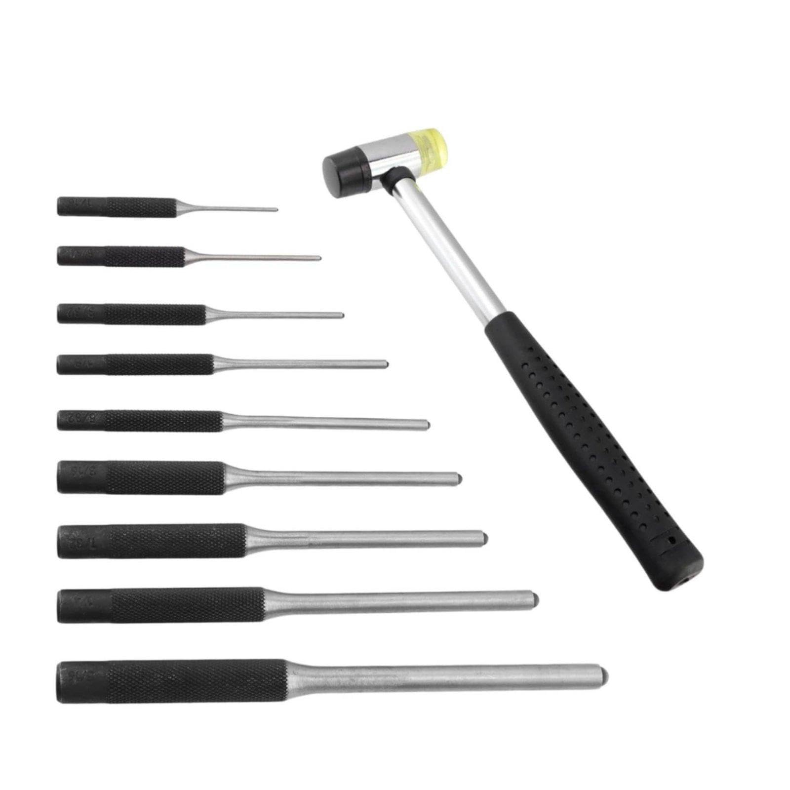 9 Pieces Pin Punch Set Carbon Steel Pin Punch and Kit Storage Bag for Mechanics, DIY Users, Repair, Workshop, Garage 9PCS Set Hammer B-image-21