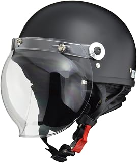 リード工業(LEAD) 摩托车头盔 JET CROSS 带气泡防护罩 半哑光黑色 CR-760 - FREE (头围57厘米~60厘米以下)