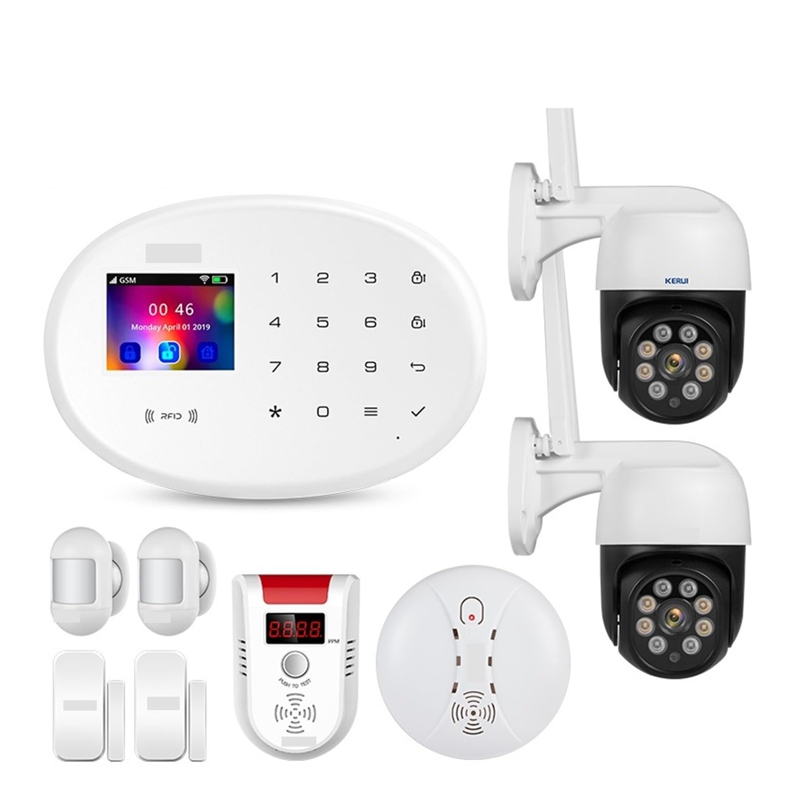 Kit de système d'alarme 4G GSM WiFi TUYA Smart Home Alarme Assistant SÉCURITÉ DE SÉCURITÉ DE SÉCOURSE DE Porte DE Porte-Porte(KIT 3)