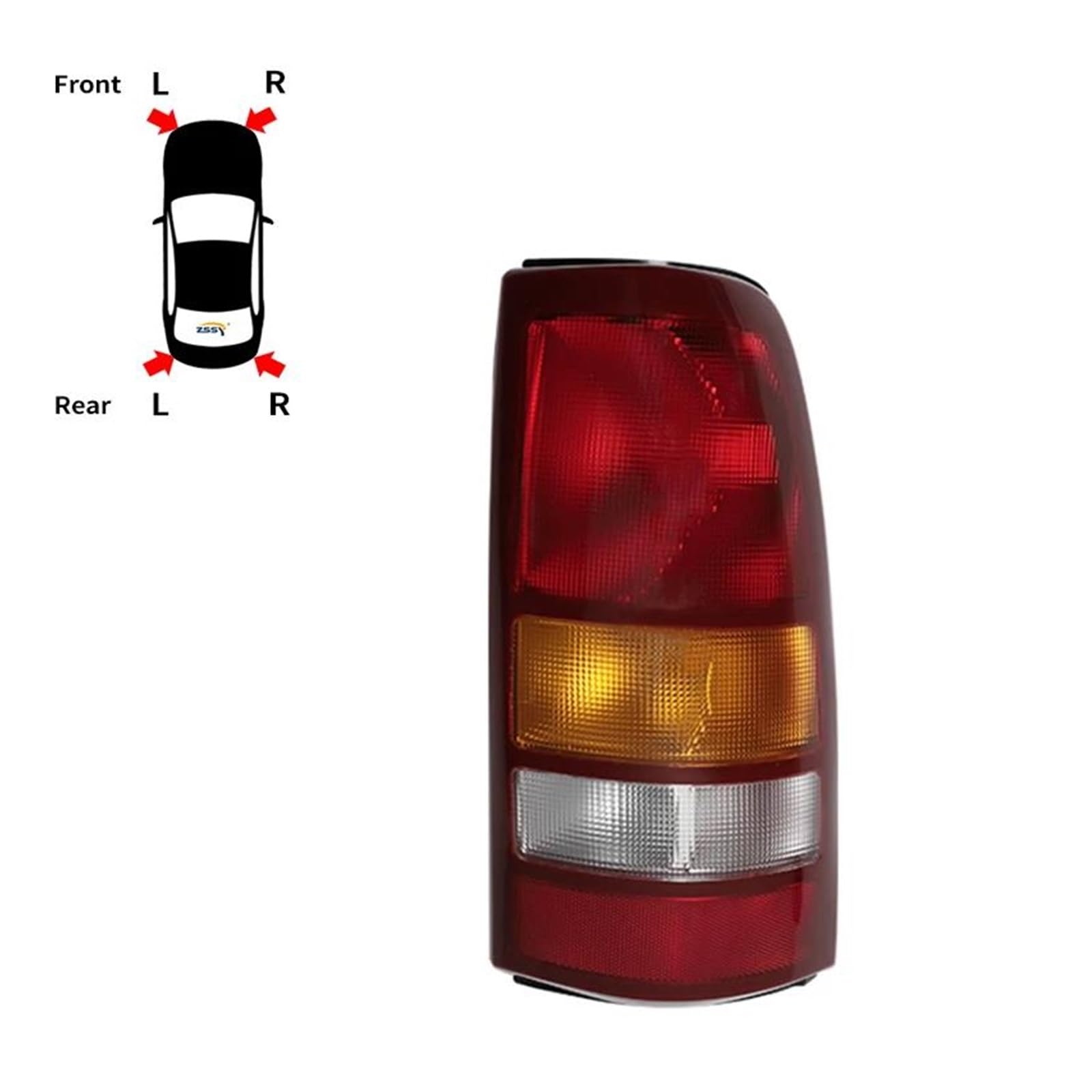 Luz Trasera para GMC para Sierra 1999-2006 Luz Trasera Coche Camión Reflector Parachoques Trasero(Bien)