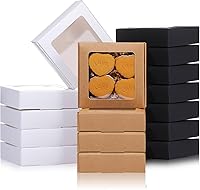 Vista 19 de Zonon 30 Cajas de Papel Kraft con Ventana 4.13 x 4.13 x 1.18 Pulgadas para Empaquetado de Dulces, Pequeñas Cajas de Regalo, Porta Jabón, Mini