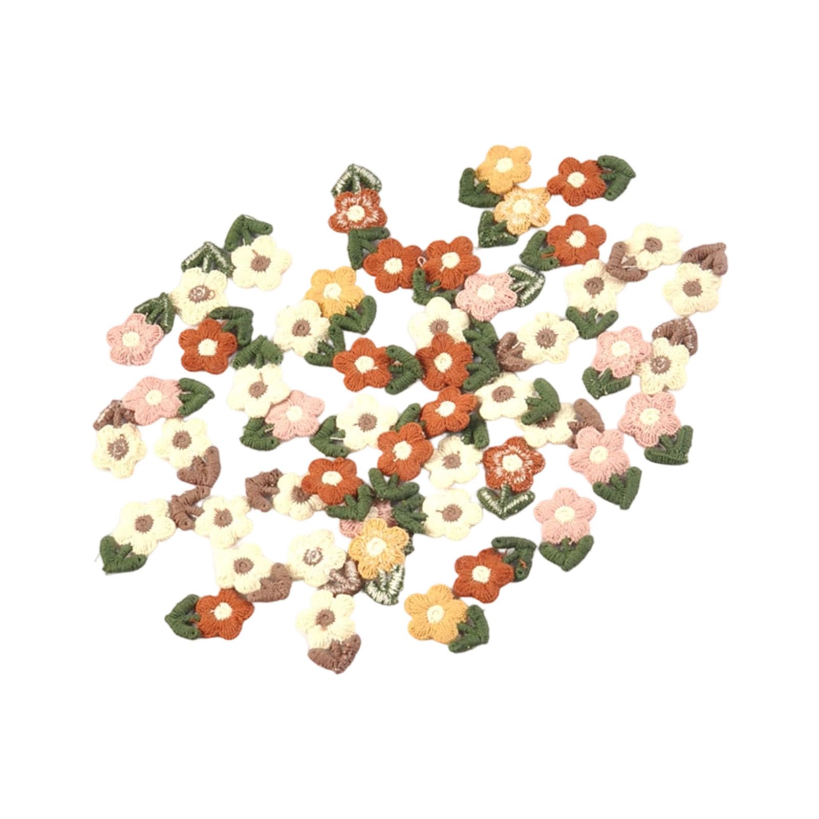 Zeiwohndc 20Pcs Flower Embroidered Sew on Sticker Decorative Embroidery Appliques for Garment Jackets Hat Bag Clothing Accessories Sewing Fixes