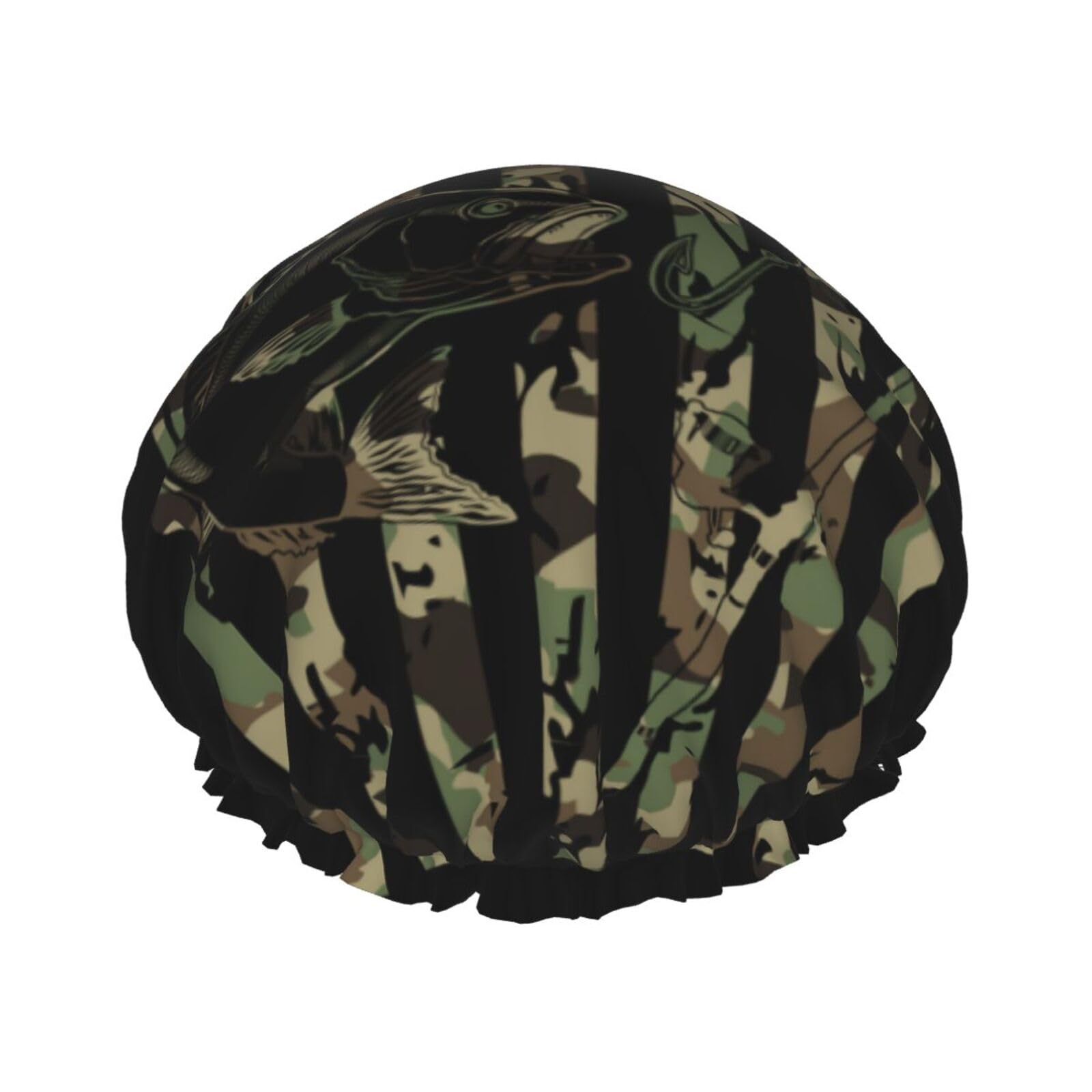 Bonnet de douche étanche pour cheveux longs avec ourlet et bonnet de bain élastique