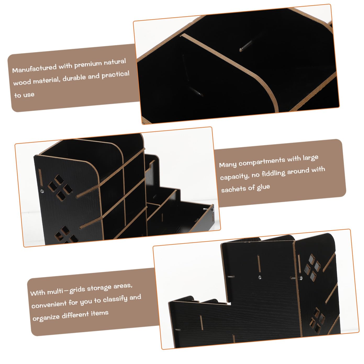Organizer Da Scrivania in Legno Portapenne e Accessori Da Ufficio Contenitore Organizer Per Matite e Pennarelli Portaoggetti Organizzato