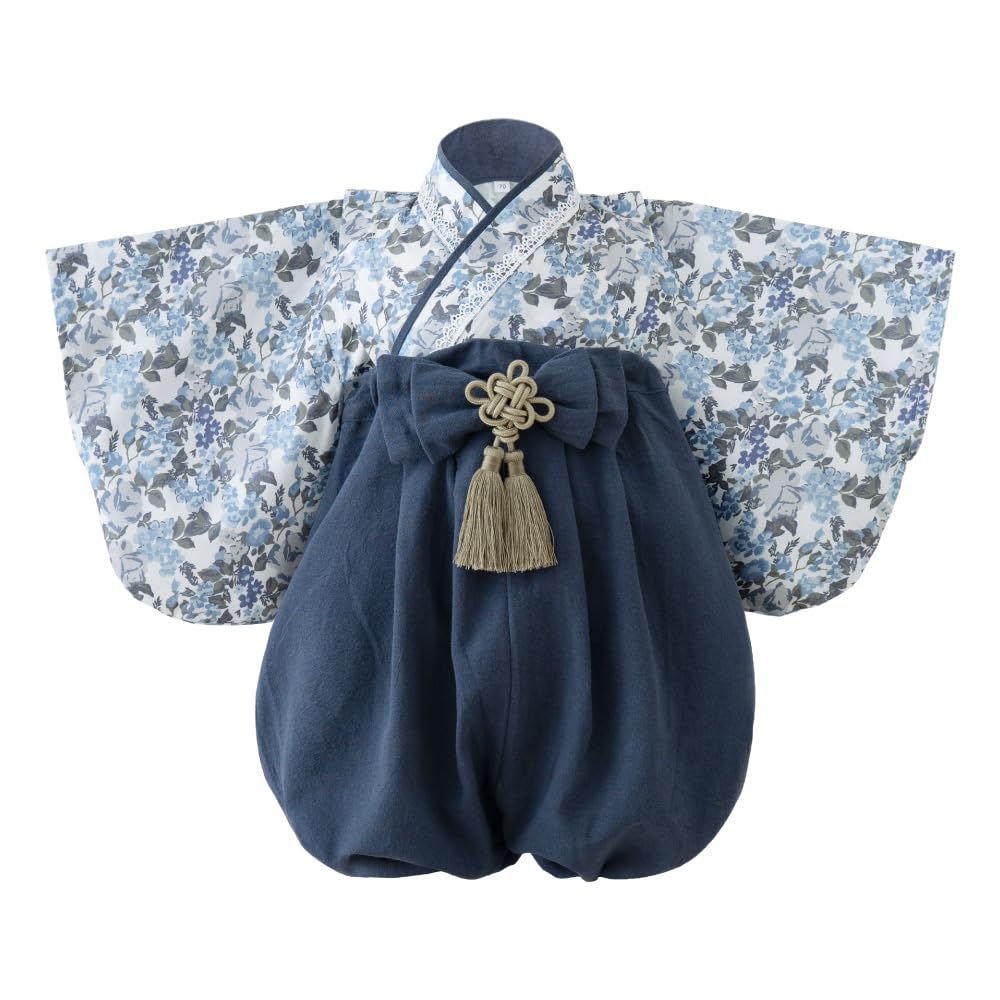 Regalo Baby Hakama 2-Piece Romper, 23.6 - 39.4 inches (60 - 100 cm), For Girls, Boys, Kimono, Formal, Baby, Shrine Visits, 100 Days of Festival (80, Cerust Navy) : Clothing, Shoes & Jewelry