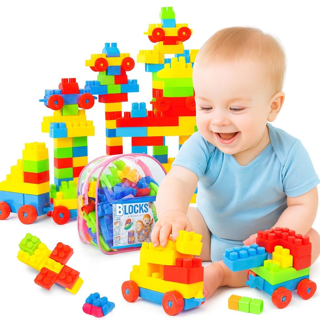 110 Pcs Bag Building Blocks Toys for Kids Educational and Learning Puzzle Games for Kids Girls & Boys Preschool Children Multicolour-image-14