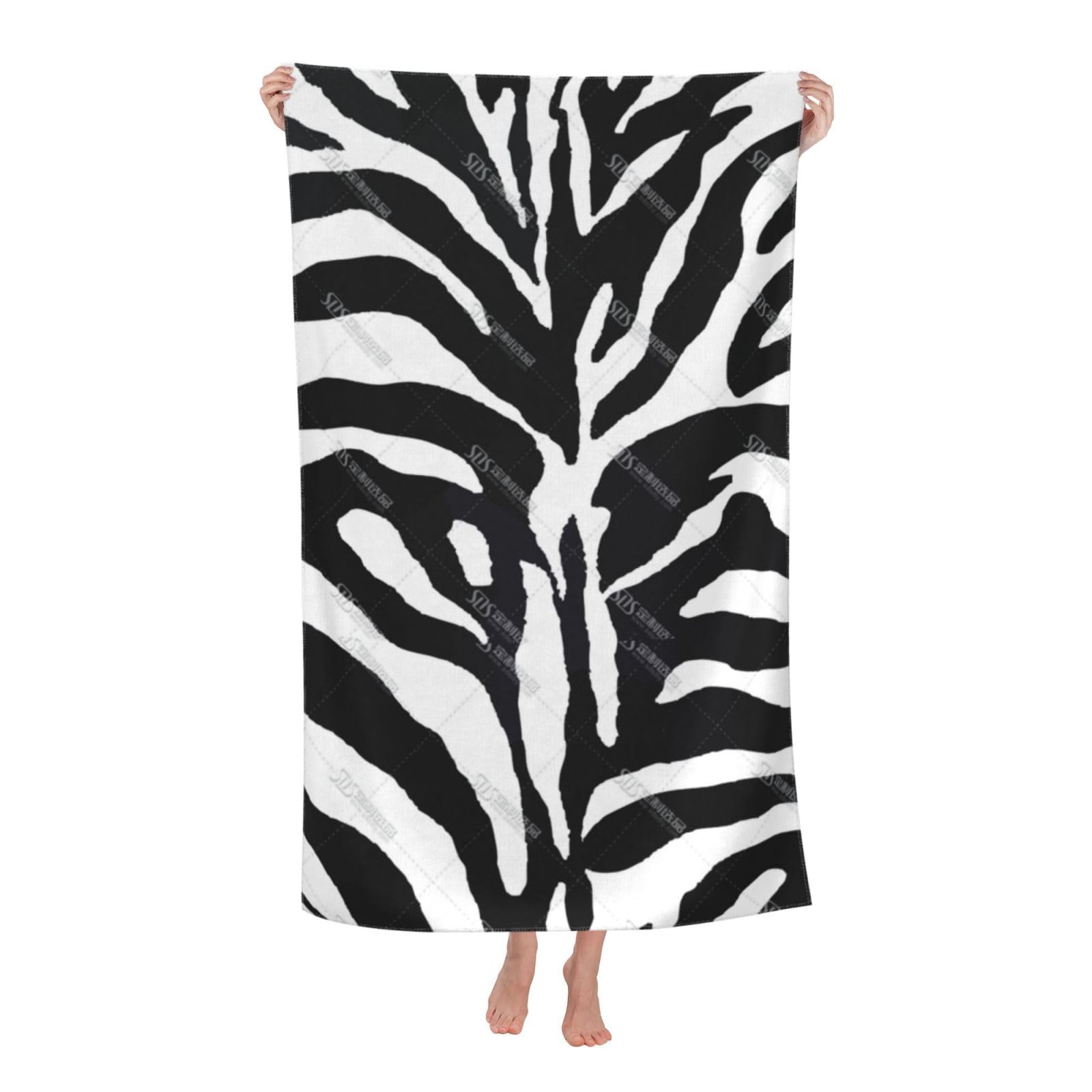 LSRCPD Beach Towel Black and White Zebra Print Microfiber Beach Towels Blanket Oversized Tropical Big Extra Large XL Pool Towels Quick Dry Sandproof for Women Girls Kids