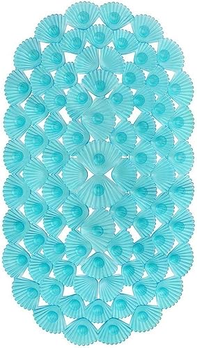 Miniatura 7 de Morning View Tapete de ducha antideslizante para bañera con ventosas, agujeros de drenaje, lavable a máquina, tapetes de baño ovalados de 27 x 15