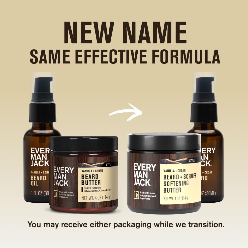 Every Man Jack Beard Oil & Beard Butter Bundle - Vanilla + Cedar Scent - Rejuvenates, Hydrates & Styles Dry Beards - Naturally Derived with Cocoa Butter and Shea Butter - Image 7
