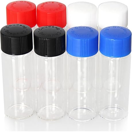 8 Pcs 20ml Small Glass Bottles with Caps