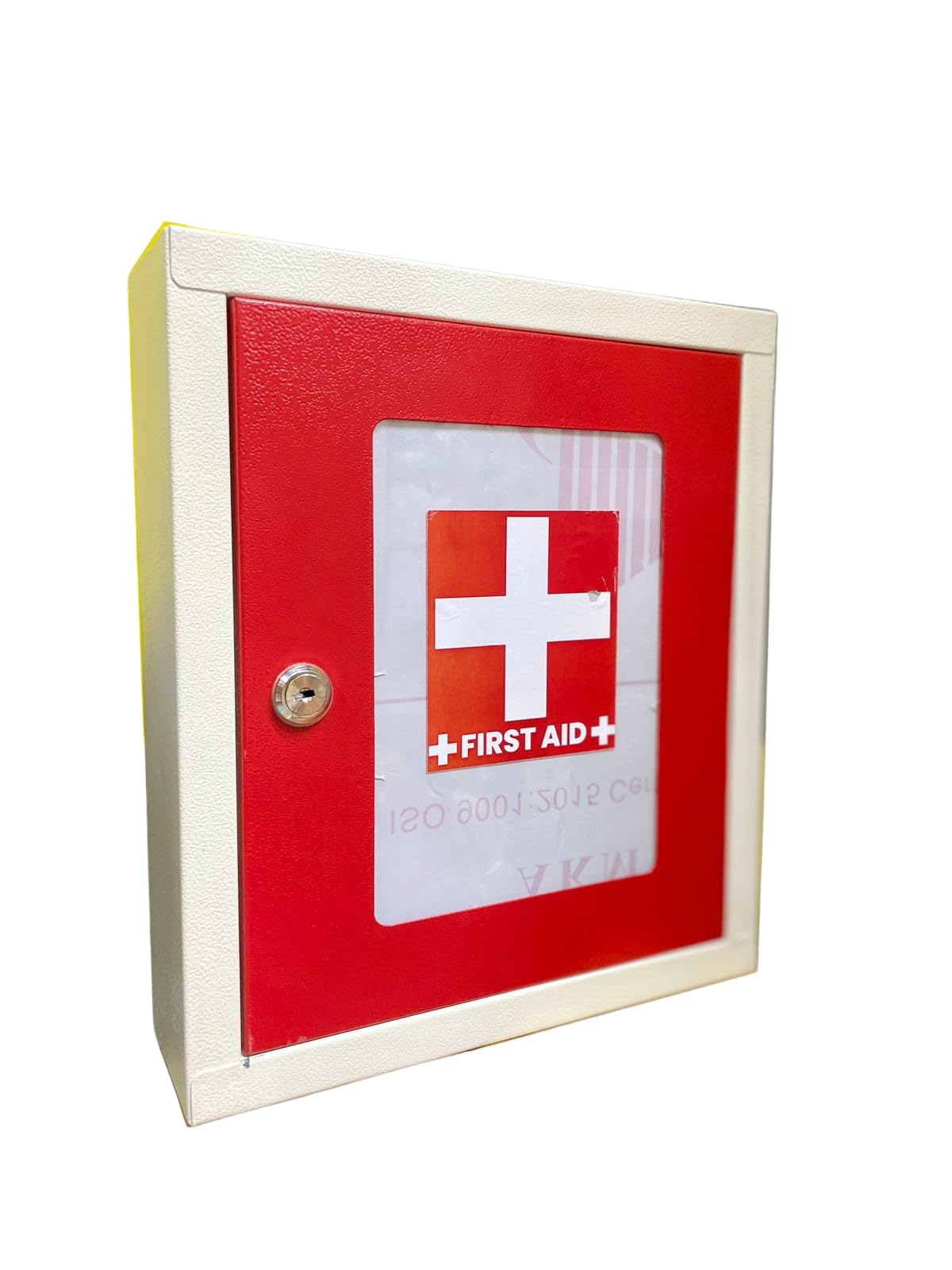 M SAIF First Aid Kit Metal First Aid Box Emergency First Aid KitWall Mountable Medical Box- RED and IVORY color - WALL MOUNTABLE - SIZE 32.5Hx8Wx28.5L CM (PACK OF 1)