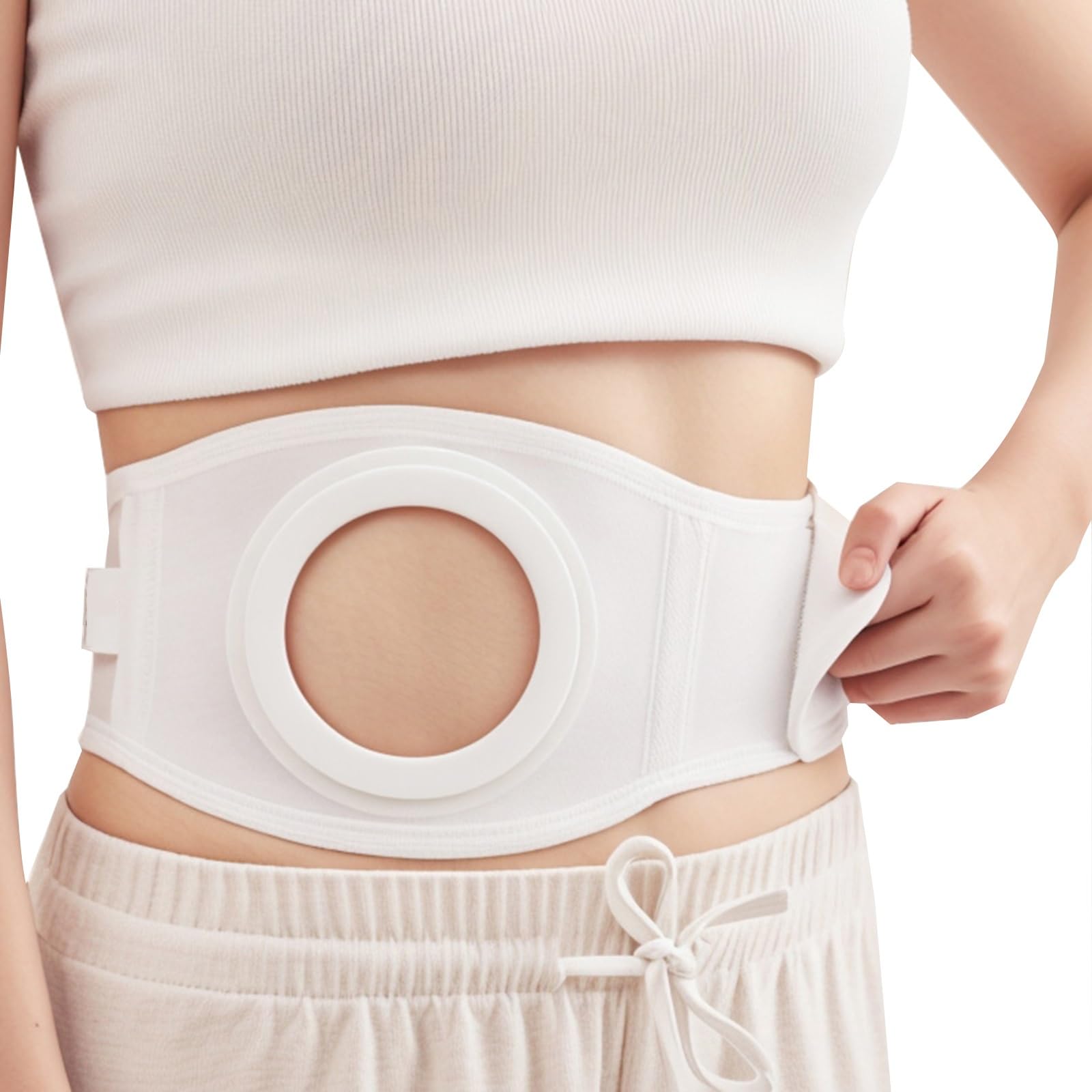 Fascia Addominale Post Operatoria, Fascia Elastica Lombare, Cintura Stoma, Fibbia Regolabile, Forma Aerodinamica, per Stomia, Colostomia, Ileostomia(M)