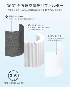 Amazon.co.jp: 空気清浄機フィルター【純正品】 VEWIOR H13 True