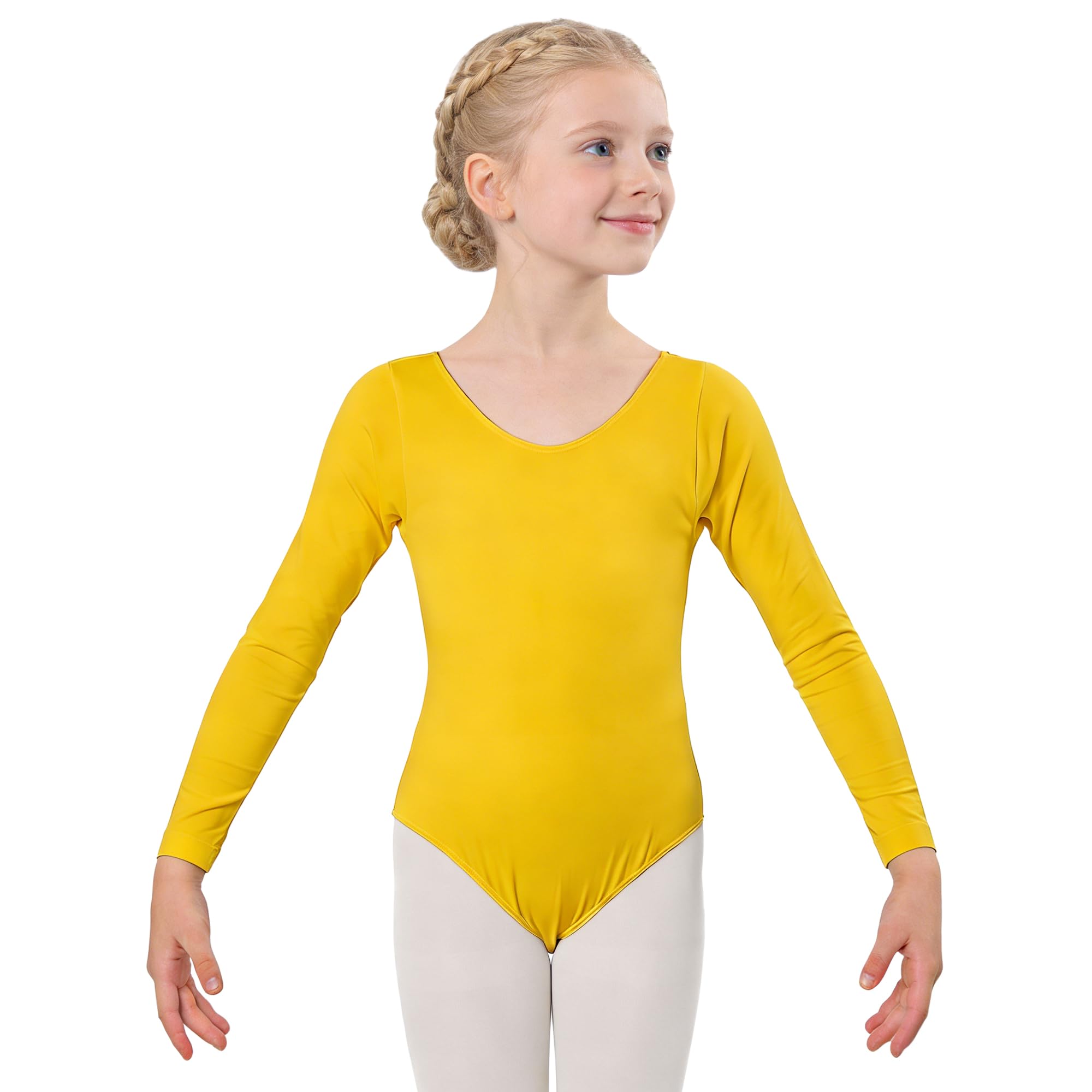 Wildarms Leotardo de Danza para Niña, Body Ballet de Manga Larga con Cuello Redondo, Maillot Gimnasia — view 8