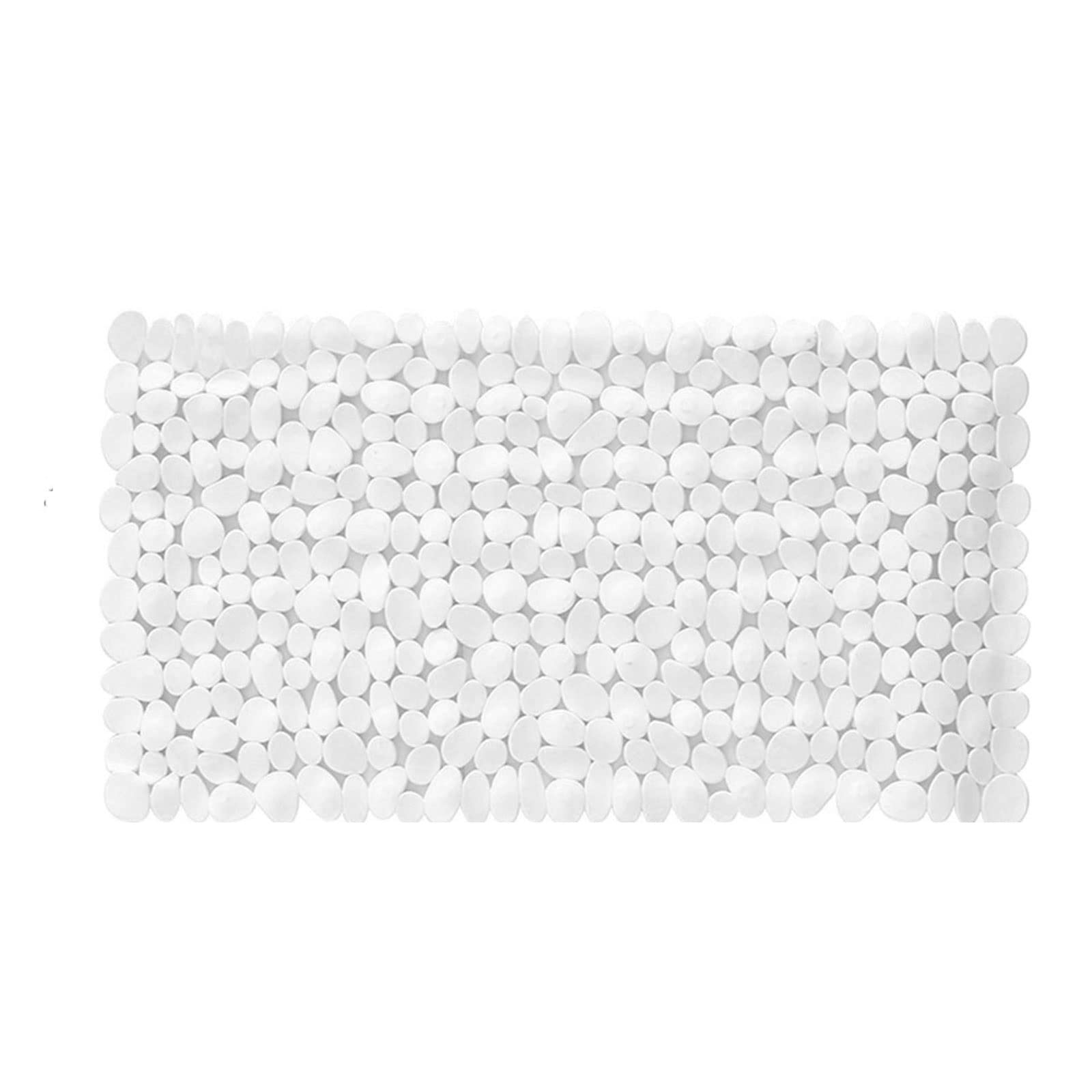 Alfombrilla de baño antideslizante para baño, ducha, baño, almohadilla de PVC con ventosas, alfombrilla antideslizante para bañera (blanco)