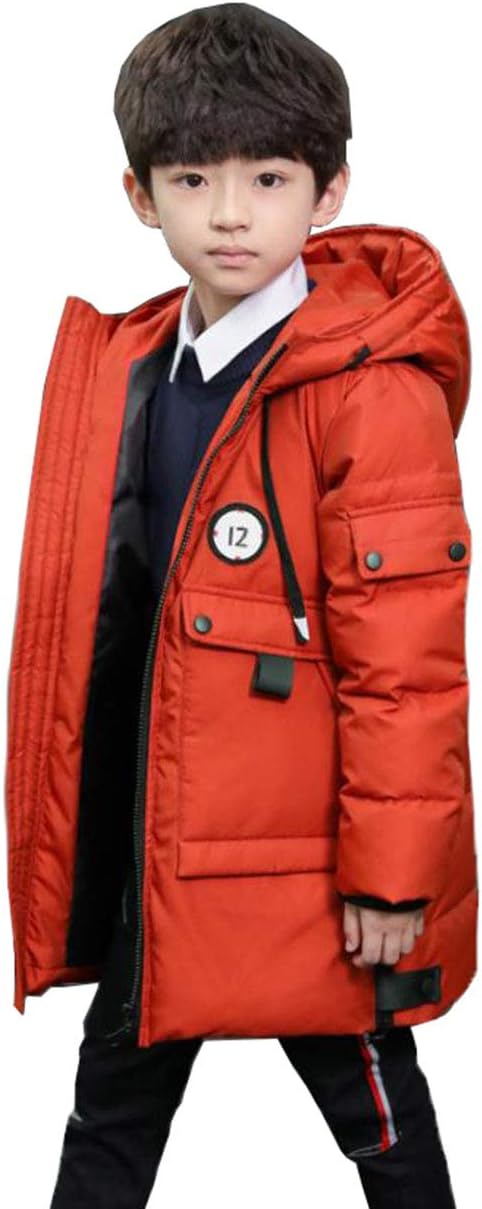 [えみり] 子供 中綿ジャケット ロングコート 男の子 フードコート プリント 大きいポケット ダウン 保温 防寒 防風 通学 スポ
