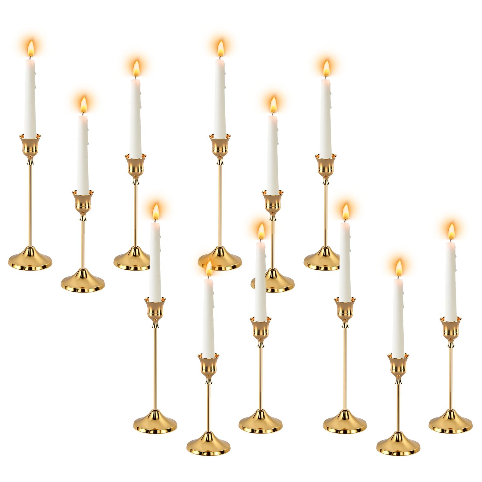 bougeoir conique doré décoratif