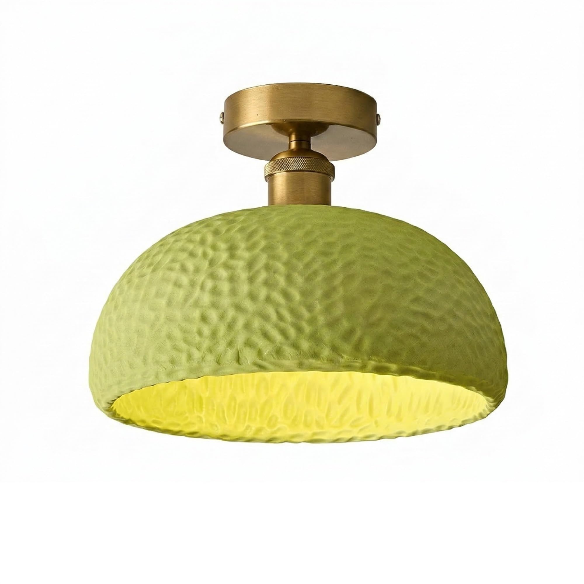 NHPJFDC Cream Resin Semi Flush Mount Ceiling Light, Nordic Bedroom Lamp, Low Profile Fixture for Hallway, Entryway, Cloakroom, Balcony, Small Apartment Foyer, Corridor, Home Residential(Green,Small)