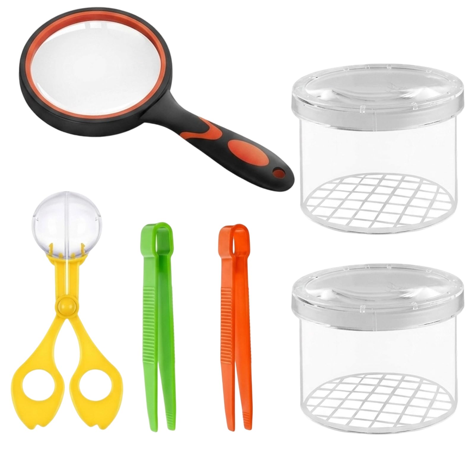 6Pcs Bug Hunting Kits for Children, Comprehensive Nature Exploration Set, Outdoor Adventure Tools, Includes Magnifying Glass Kids, Insect Catcher with Tweezers and Observation Bottles