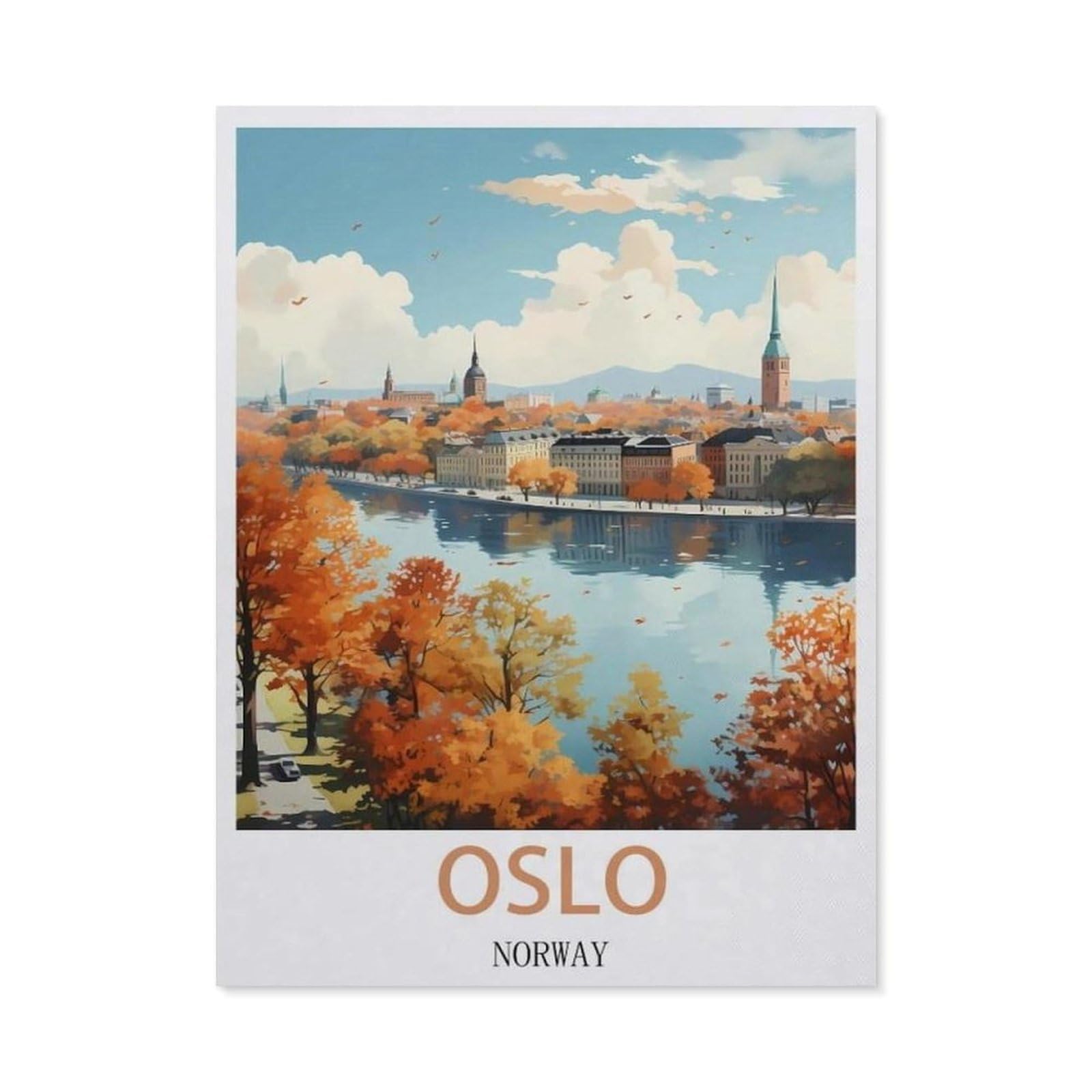 Funny Bathroom Wall Decor Signs，Oslo Norway(20x30cm）