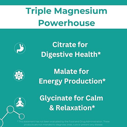 Miniatura 5 de Complejo Tri-Magnesio  180 cápsulas (suministro para 90 días)  Suplemento de magnesio de alta potencia por Saint-Marie de Los Andes