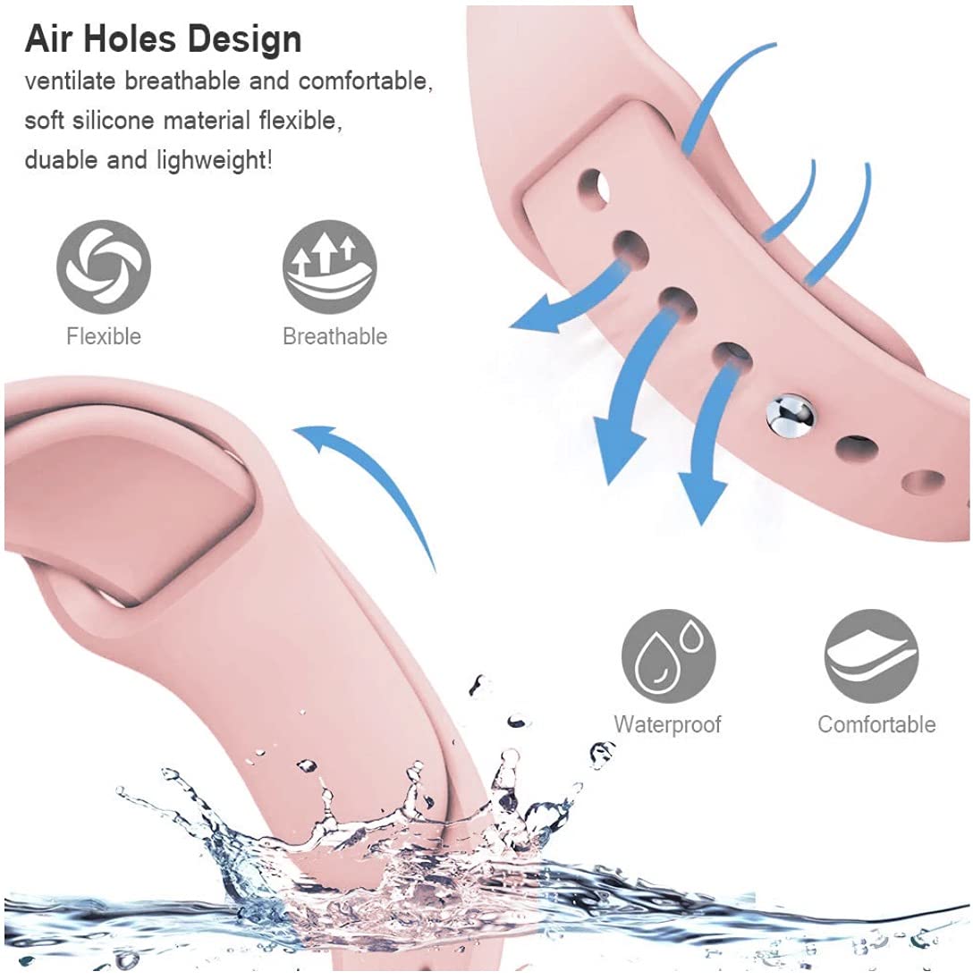 Handygear Compatible with Galaxy Watch Active Bands/Active 2 Bands/Galaxy Watch 3 Bands 41mm, 20mm Soft Silicone Sport Strap Replacement (Orange, 20mm)