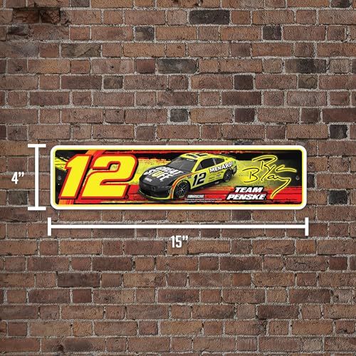 Rico Industries NASCAR Racing Ryan Blaney nr 12 metalowy znak uliczny 10 cm x 38 cm wystrój domu - sypialnia - biuro - męska jaskinia