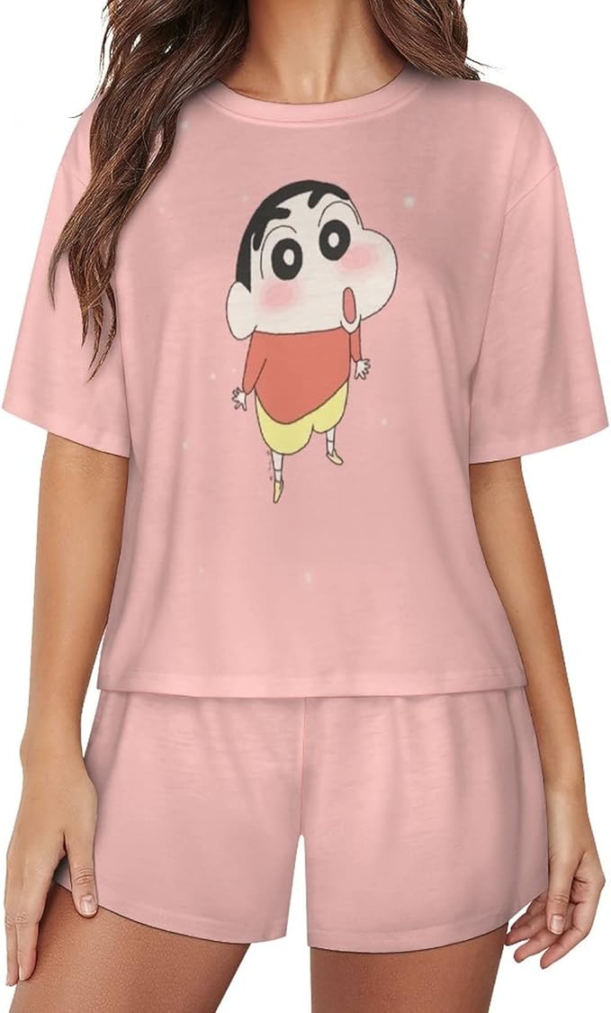 Amazon クレヨンしんちゃん パジャマ レディース ルームウエア 上下セット もこもこ 半袖 部屋着 ポケット付き 可愛い 柔らかく 肌に優しい 寝間着 夏用 パジャマ ルームウェアセット 通販