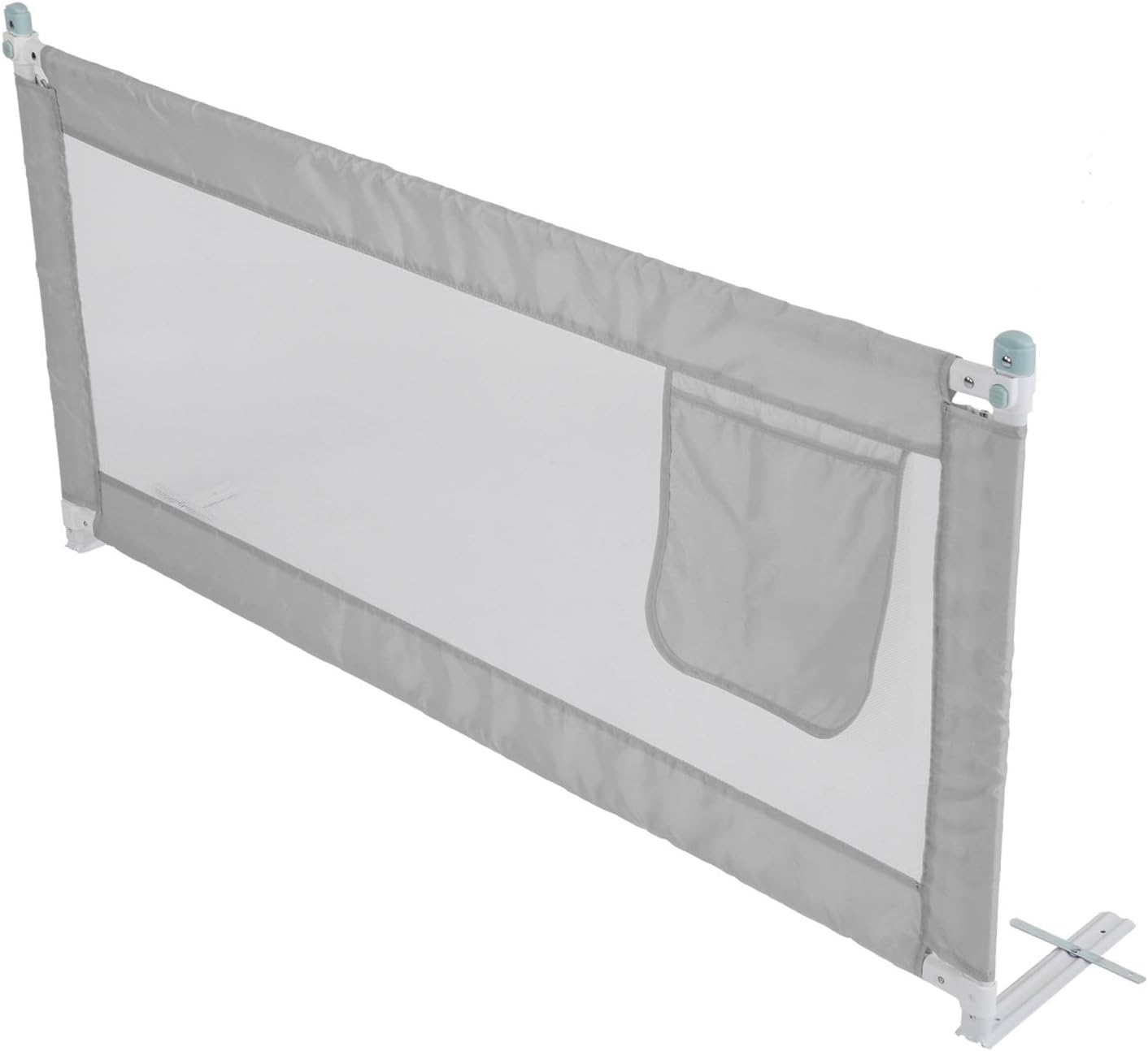 Dhouse Bed Guard 150x80CM Bed Rail Foldable and Adjustable Bed Rail for Protecting Your Children Toddler Bed Guard Adjustable Height Anti-Fall Bed Guard(Gray)
