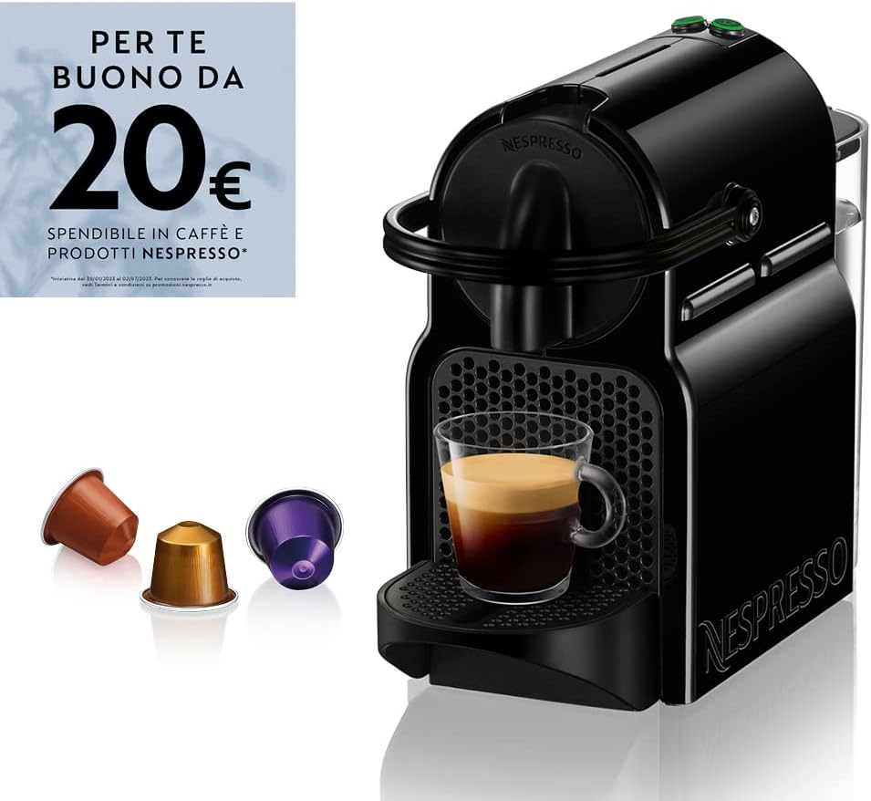 Nespresso Inissia EN80.B, Macchina da caffè di DeLonghi, Sistema Capsule Nespresso, Serbatoio acqua 0.7L, Nero Nespresso Inissia EN80.B, Macchina da caffè di DeLonghi, Sistema Capsule Nespresso, Serbatoio acqua 0.7L, Nero