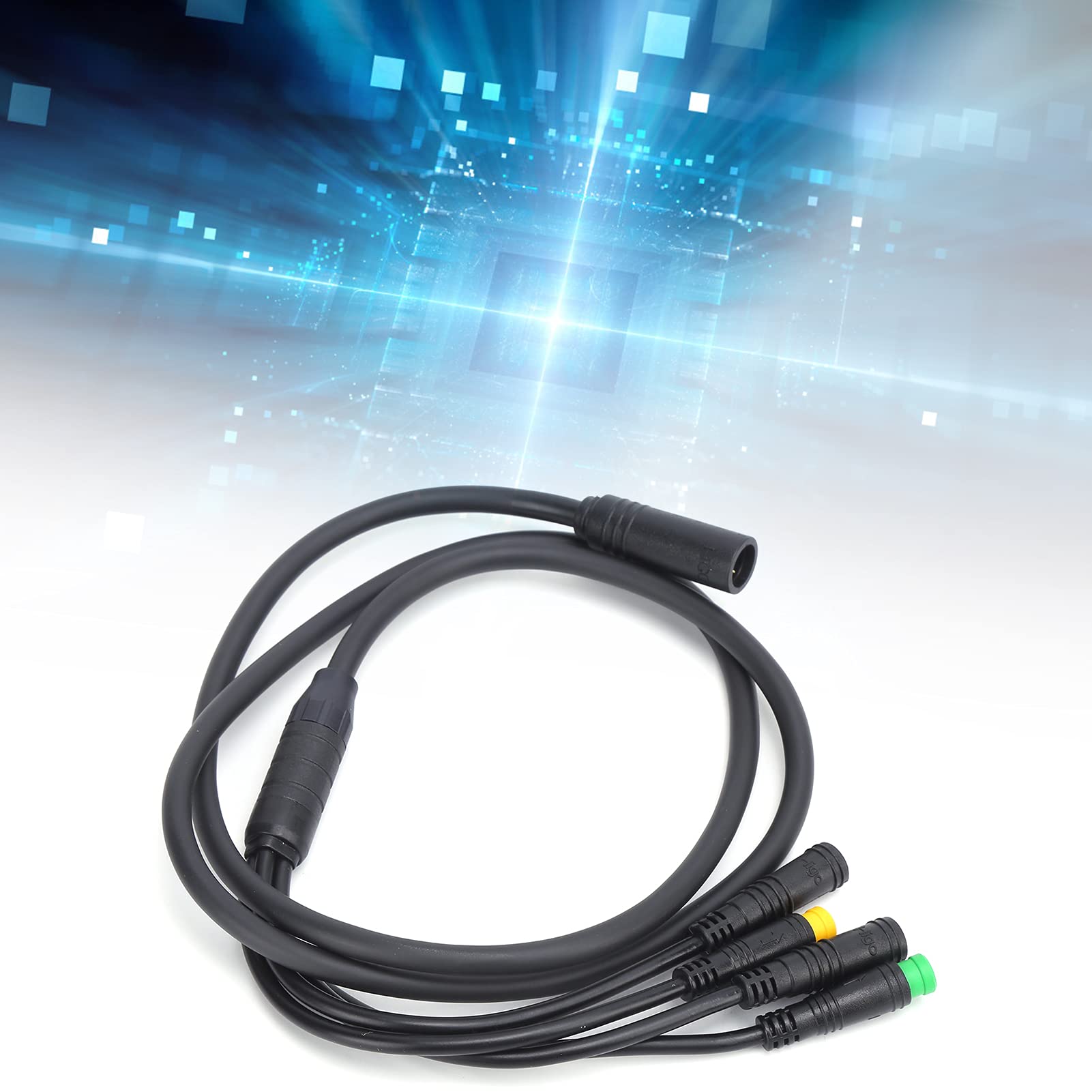 Kabel do Roweru Elektrycznego 1T4 Przedłużacz Czujnika Biegów do Silnika środkowego BAFANG BBS01 BBS02 z Materiałem Nylonowym, wodoodporność IP65, długość Kabla 103 Cm, Szerokie