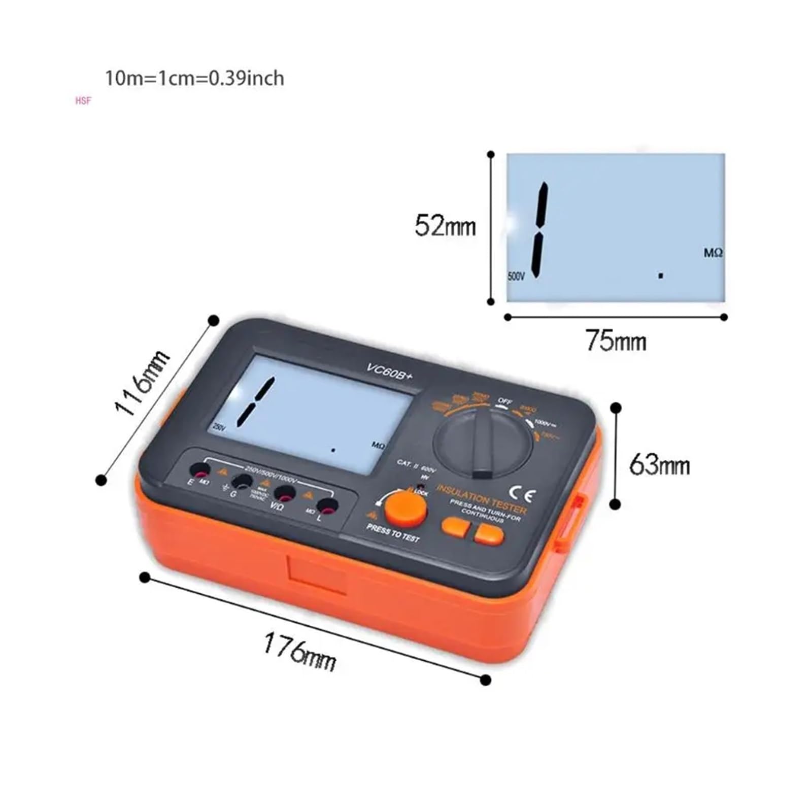 VC60B+ Insulation Resistance Tester Digital Megohmmeter Electrician Megohm Meter