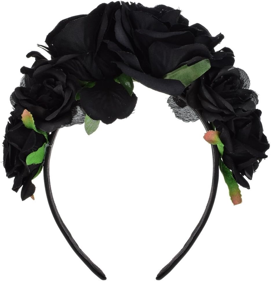Vividsun Rose Flower Headband Floral Crown Day Of The Dead Headpiece - Image 2