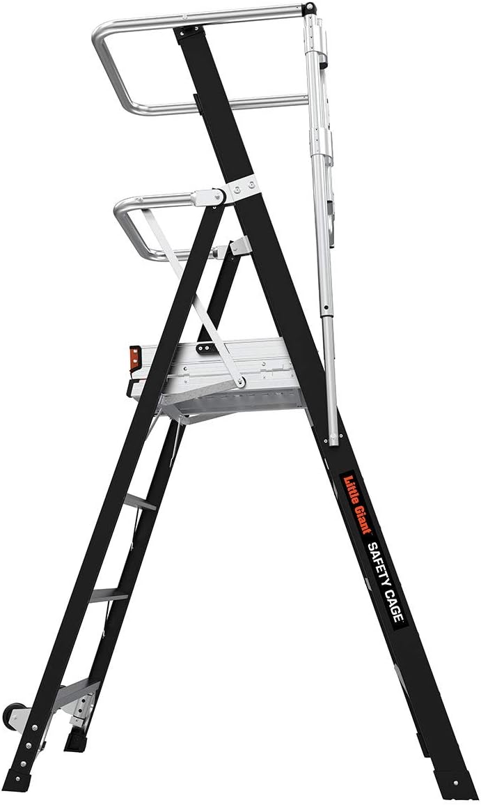 Little Giant Ladders, Fixed Safety Cage, 4 foot, Safety Cage, Fiberglass, Type IAA, 375 lbs weight rating (19604)
