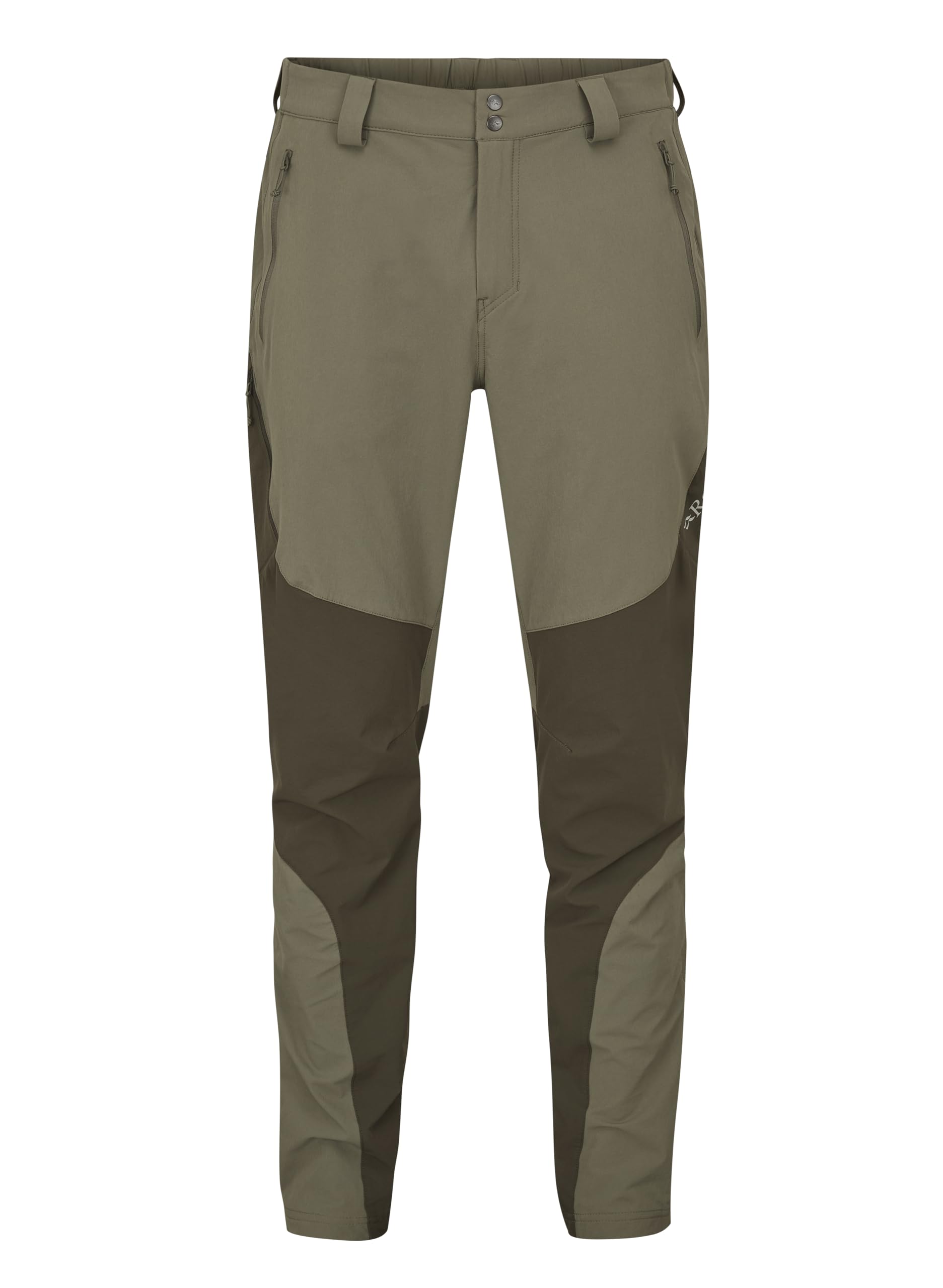 Rab Men's Torque Mountain Pants - Durable Softshell Active Trousers for Hiking, Trekking, & Climbing - Light Khaki/Army - 34/32" Inseam