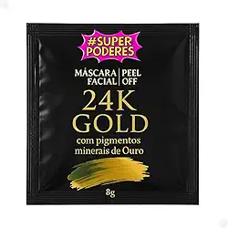 Máscara Facial Rejuvenescedora 24K Gold Com Pigmentos Minerais de Ouro Sachê Peel Off 8g