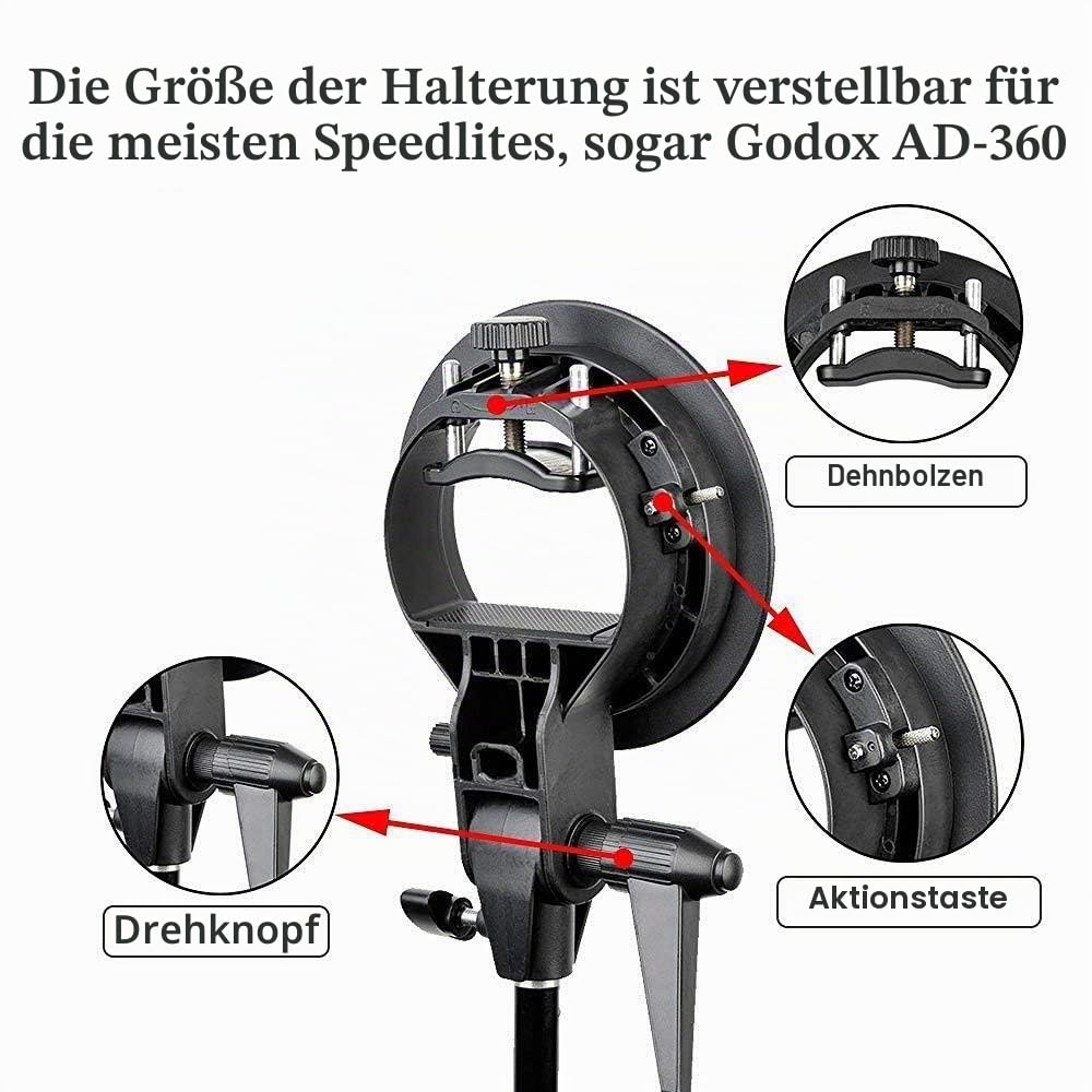 Bowens Godox S-Type Halterung für Softbox, Snoot, Beauty Dish etc. mit Bowens Halterung … (S-Type Bracket)