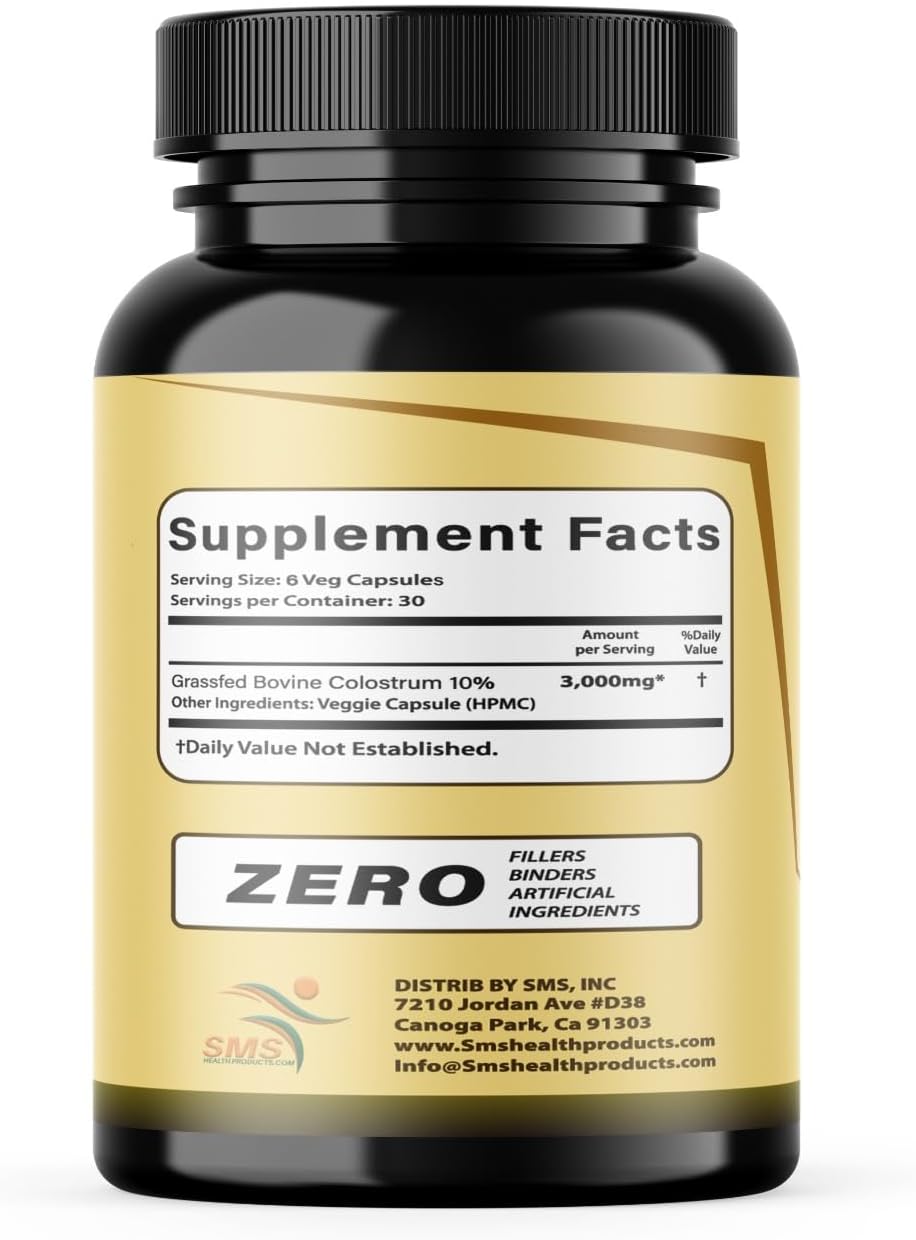 Grass Fed Beef Colostrum Supplement, 3000 mg, Offers Immune Support and Promotes Gut Health, Athletic Performance, Healthy Iron Levels, Non GMO, 180 Capsules - Image 2