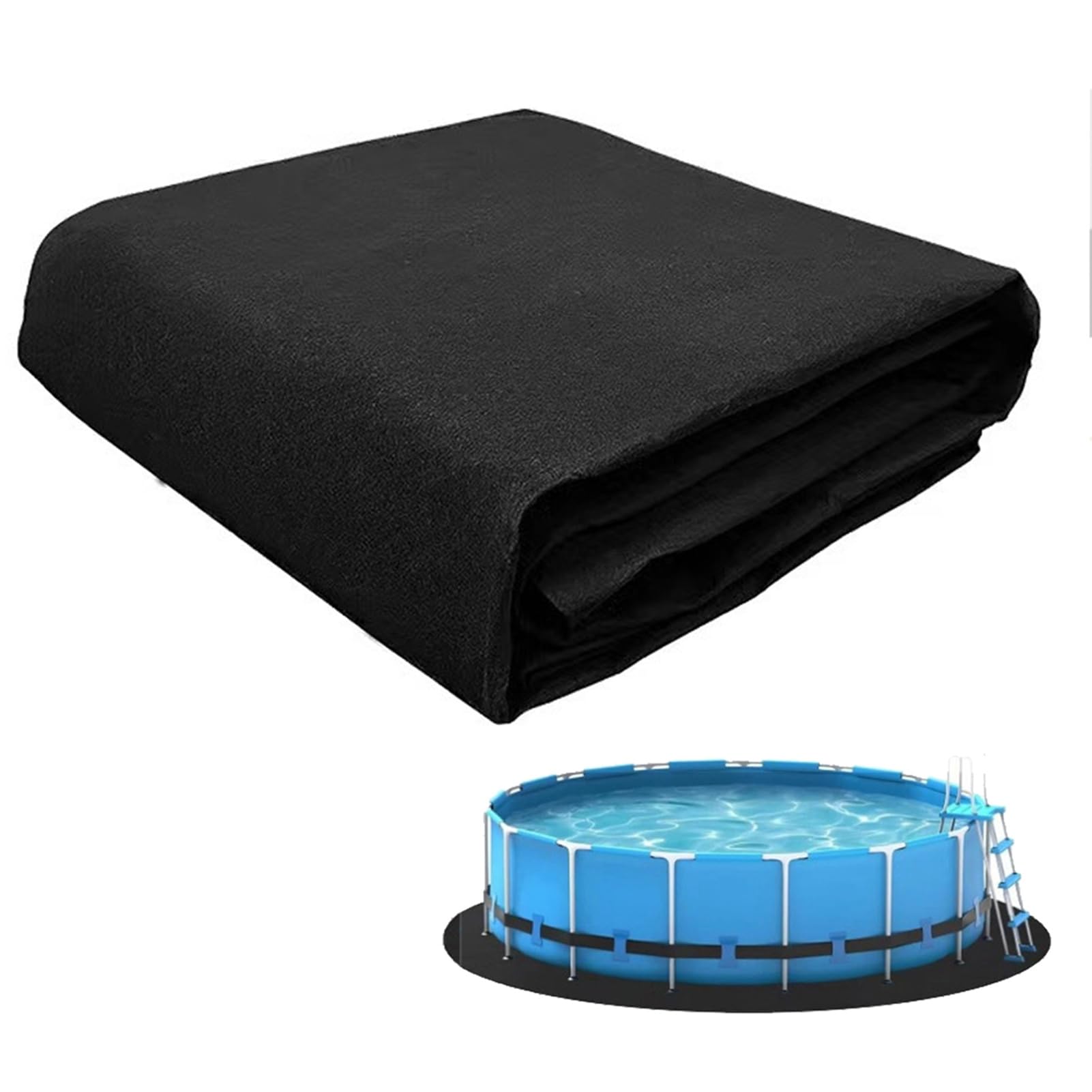 Tapis de Sol Piscine,Tapis de Revêtement de Sol de Piscine, Tapis Piscine Hors Sol, Installation Facile, Découpe Simple, Protection pour Éviter Les Perforations des Objets (5.5m/18ft)