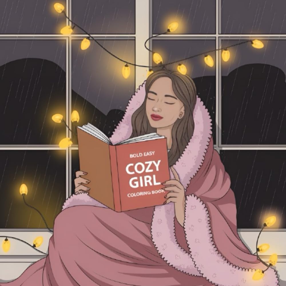 Bold Easy Cozy Girl Patterns.: Simple Cute Coloring Pages with Cozy Girls, Calm Moments & Relaxing Vibes.