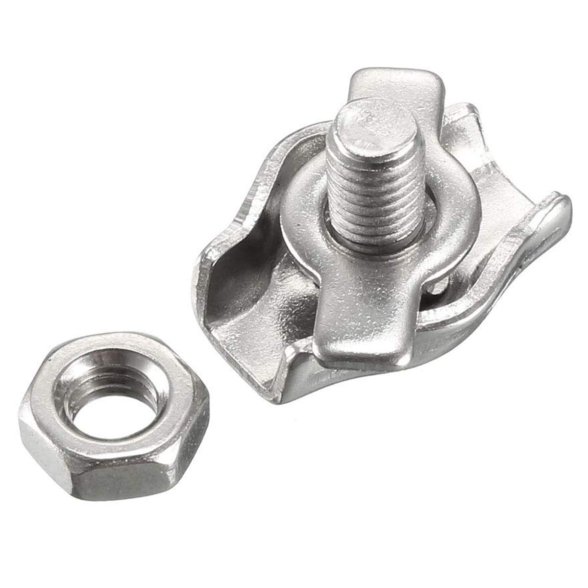 MORSETTI DUPLEX PER FUNE 5 mm ACCIAIO INOX AISI 316 2 PEZZI