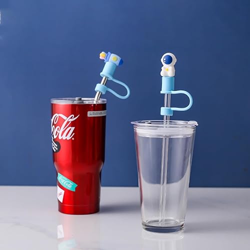 Miniatura 2 de Kleeblatt Tapa de paja de aviación para copa Stanley, 4 piezas extraíbles estilo aviación lindas puntas de silicona reutilizables para popotes de 14