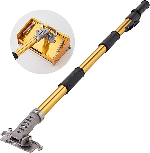 VEVOR Mango de caja plana para paneles de yeso, 40 a 64 pulgadas, mango de extensión de acabado plano de aluminio anodizado, longitud de 5 secciones