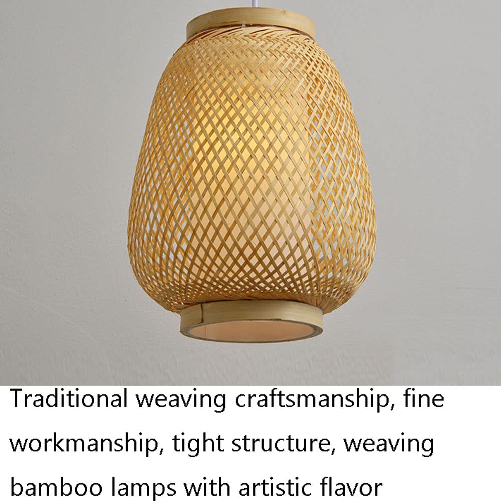 Oświetlenie Lampa wisząca z naturalnego materiału bambusowego, lampa wisząca w stylu japońskim, 1 opakowanie tradycyjnych opraw sufitowych