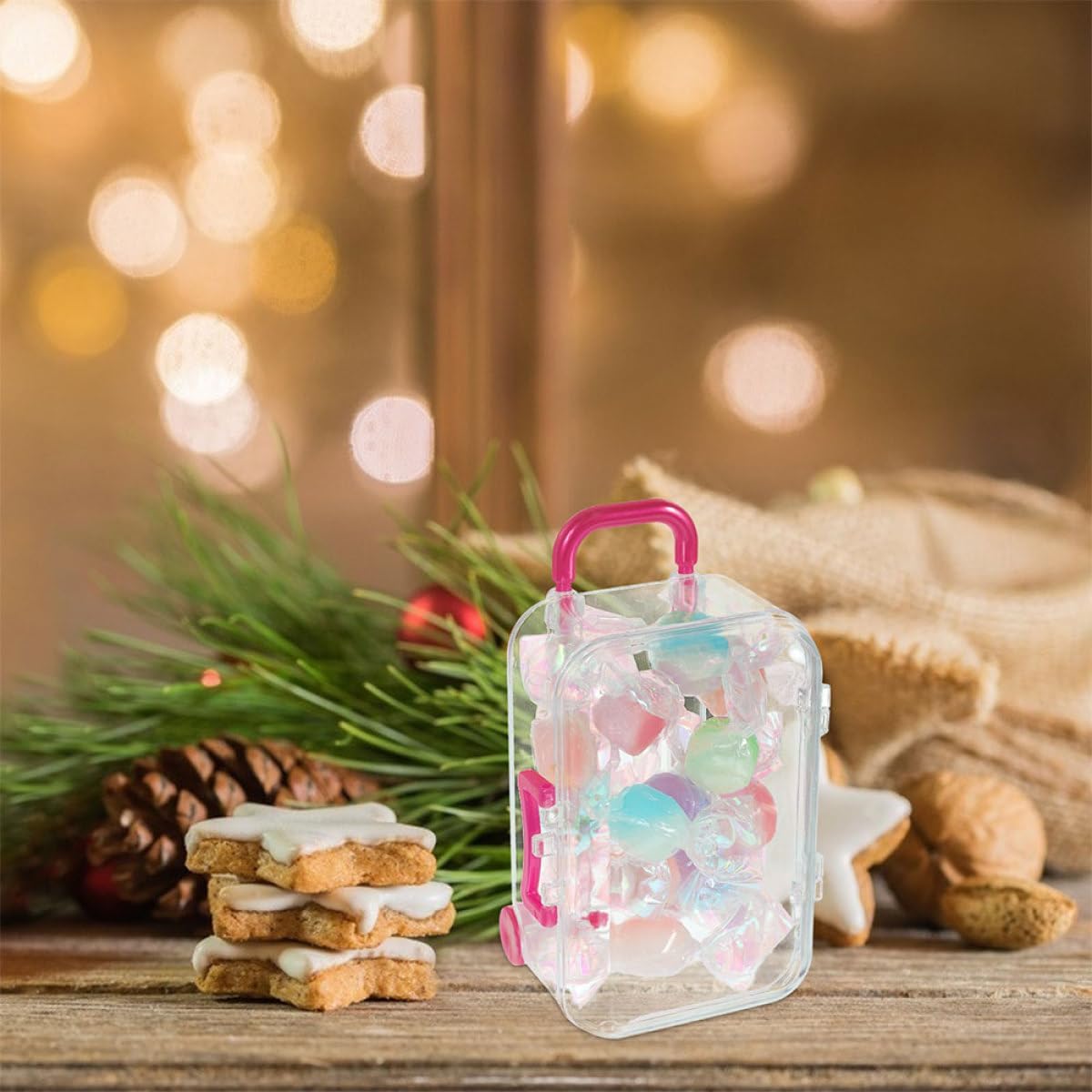 DECORNIJIA 24Pcs Mini Suitcase Candy Boxes Pink Party Sweets Packaging Boxes for Wedding Shower Favor image 4