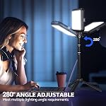 LED Kit d'éclairage de photographie, NiceVeedi 2-Pack 8” Lampe vidéo portable avec support de trépied réglable, 2800K-6500K Lampe Softlight Studio pour Zoom, Streaming de jeu, YouTube