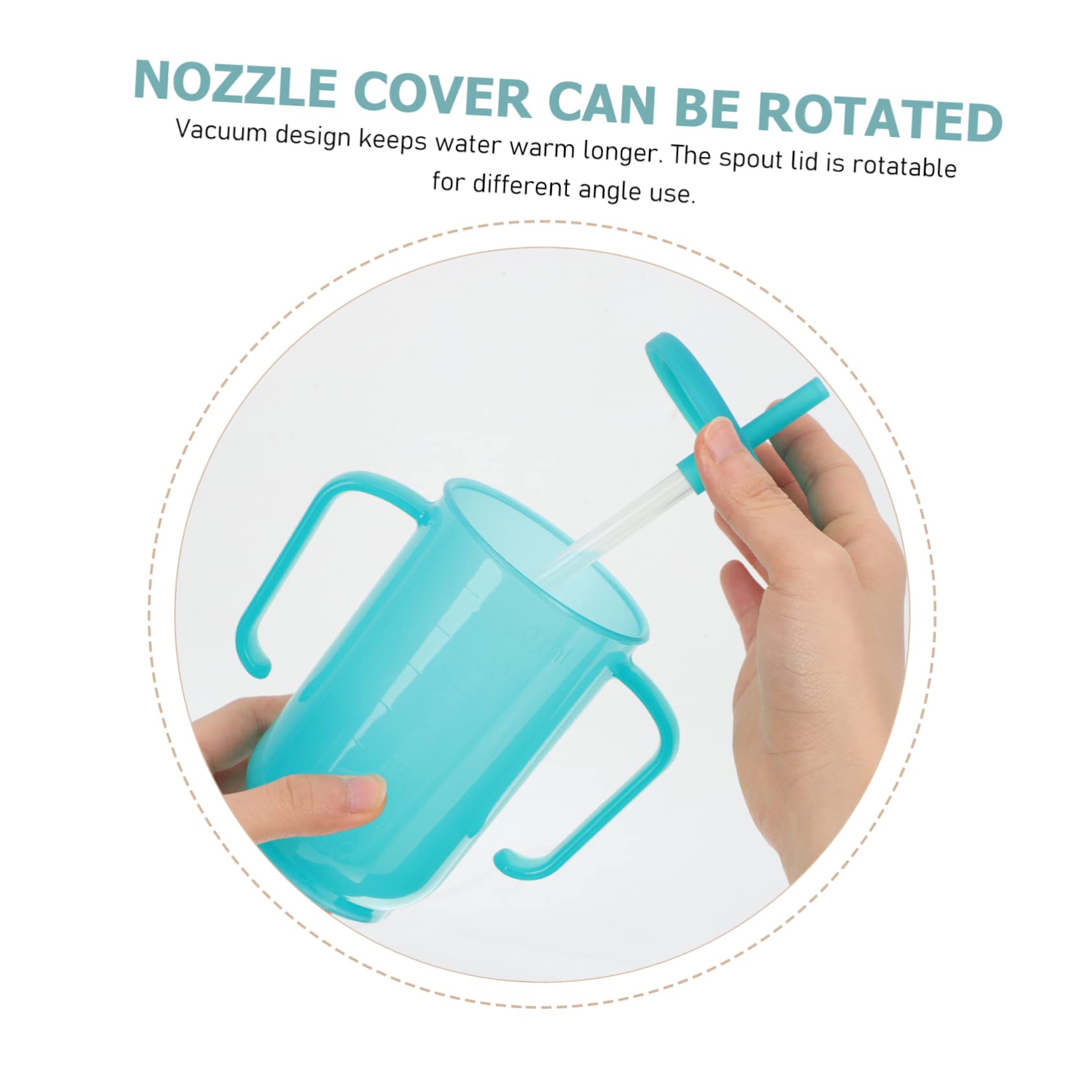 Beavorty 3 Piezas Taza de Alimentación para Pacientes Discapacitados y Ancianos con Pajita Diseño Antiderrame para Maternidad y Convalecencia Fabricada Durable y Práctico