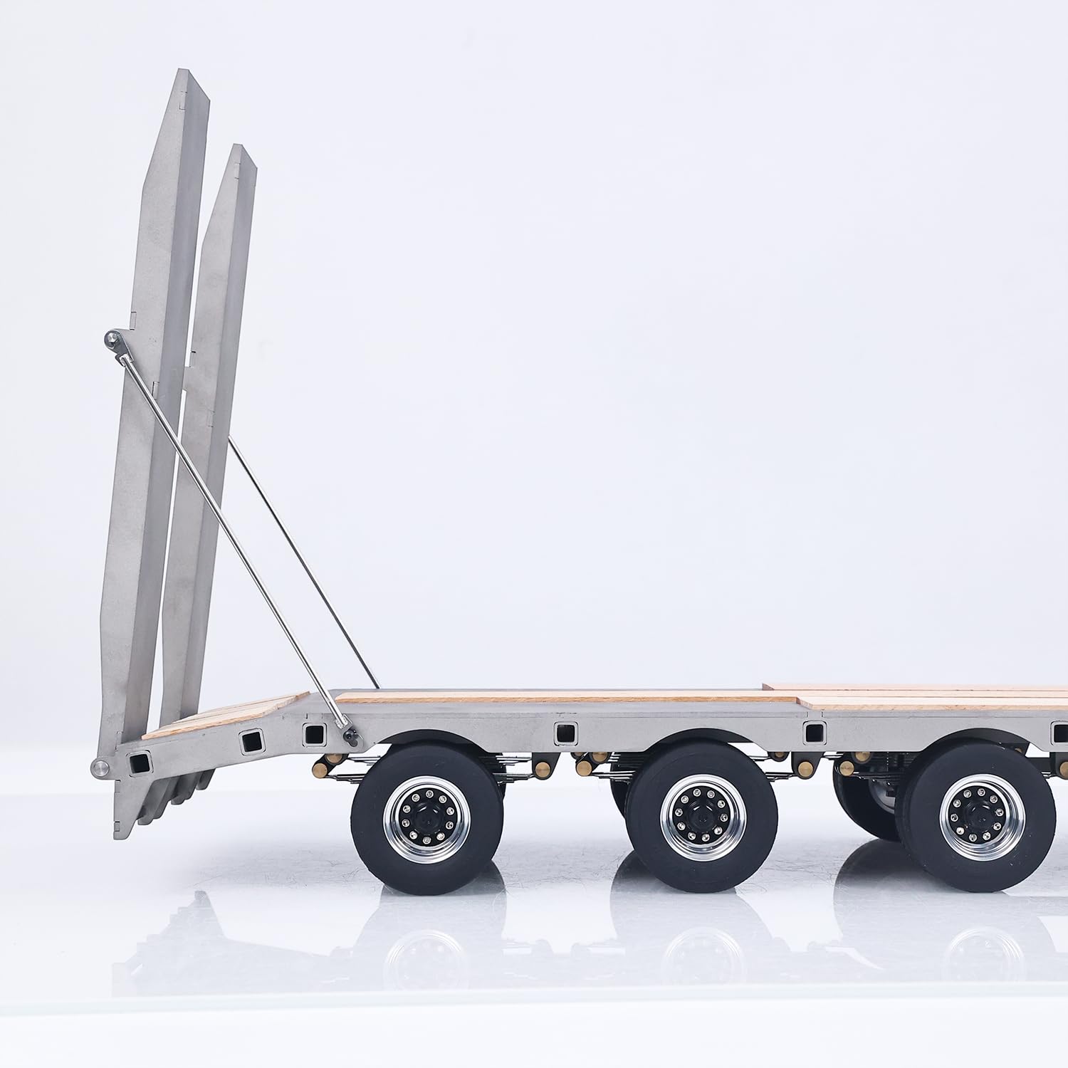 LESU wheelfun - Remolque de metal 1/14 para camión RC modelo de coche, remolque de madera, vehículo de construcción, compatible con Tamiya