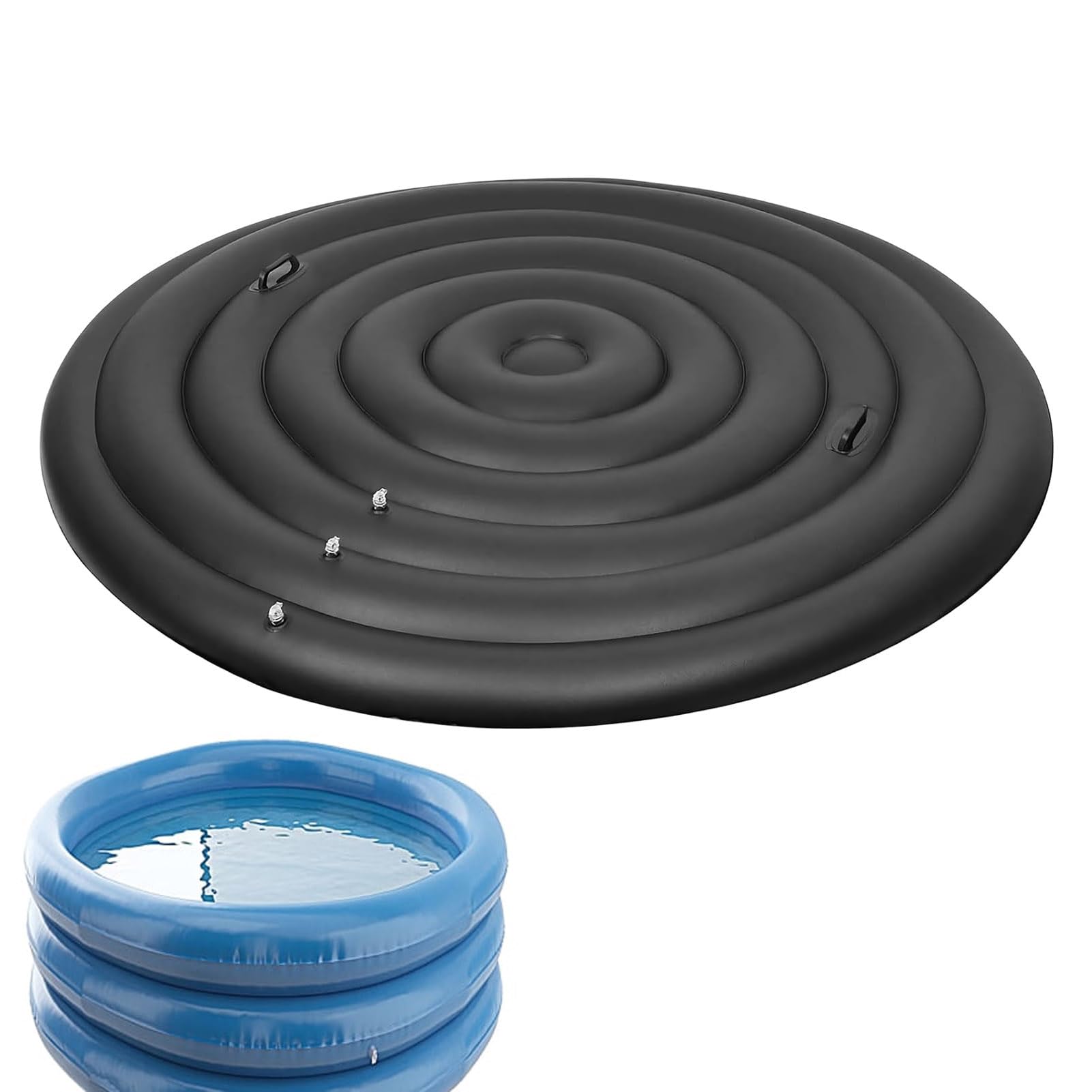 Cubierta de spa de ahorro de energía-128/158/180 cm - Tapa inflable ajustable de 3 tamaños con 3 válvulas - Tapa para jacuzzi exterior - Impermeable y resistente a los rayos UV(Color:con handle)